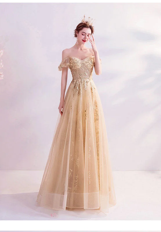 gold sparkle prom dress 1051-003