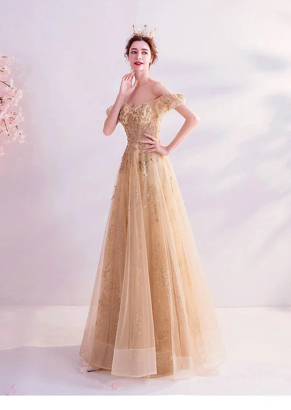 gold sparkle prom dress 1051-004