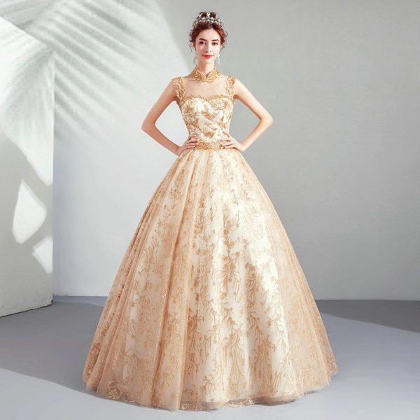 high neck ball gown 1025-006