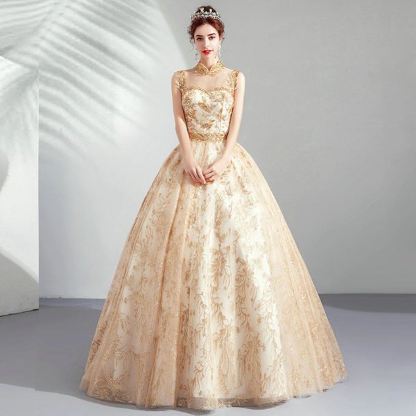 high neck ball gown 1025-009