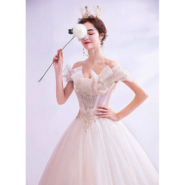 Off The Shoulder Wedding Dress Ball Gown Prom Dress - Image 5