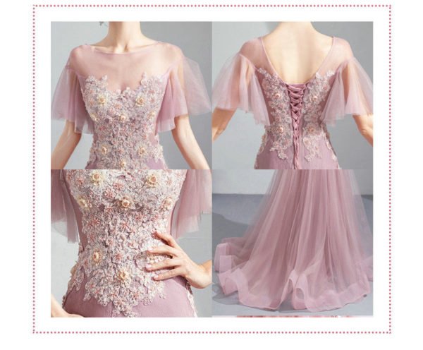 pink mermaid prom dress 1026-003