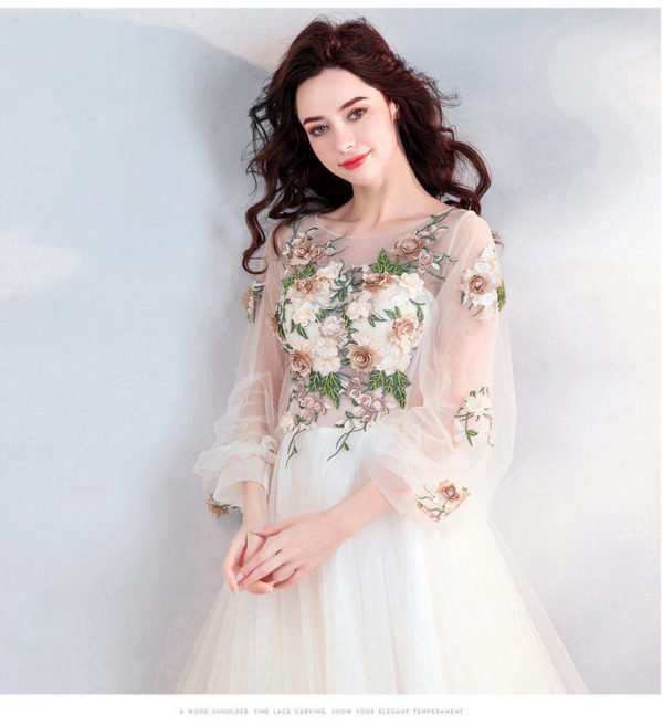 wedding dress with flowers 1029-004