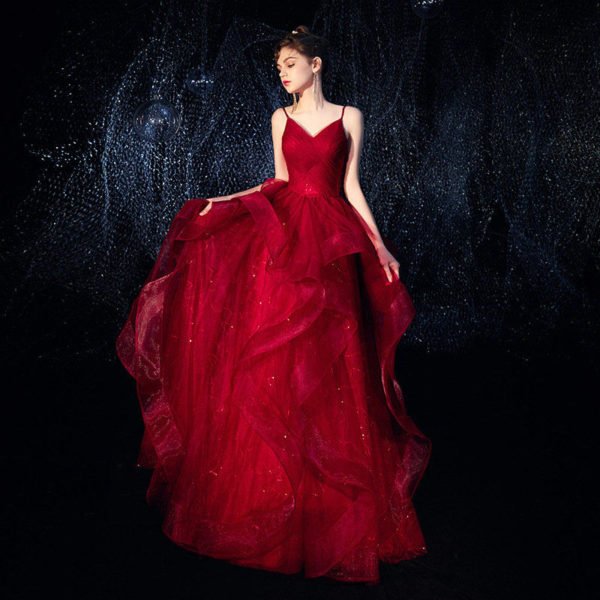 red princess prom dress 1059-001