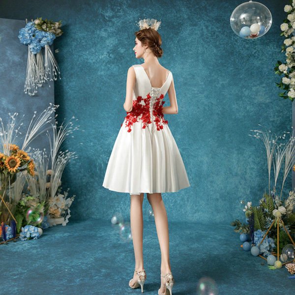 red and white cocktail dress 1074-002