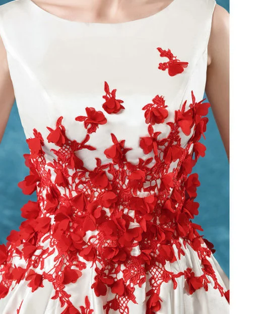 Red and white cocktail on sale dress