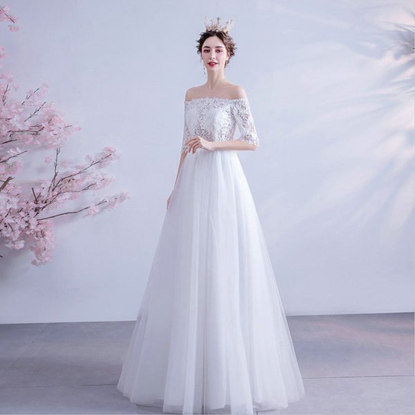 simple a line wedding dress 1073-004