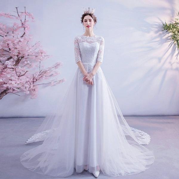 white lace wedding dress 1121-009