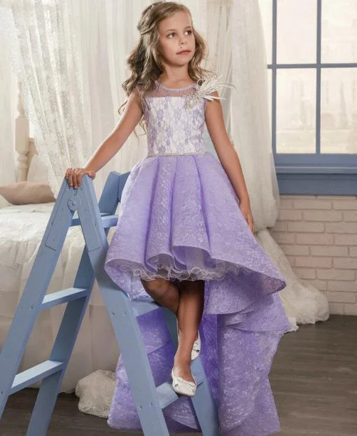 Hi-Low Lace Flower Girl Dress