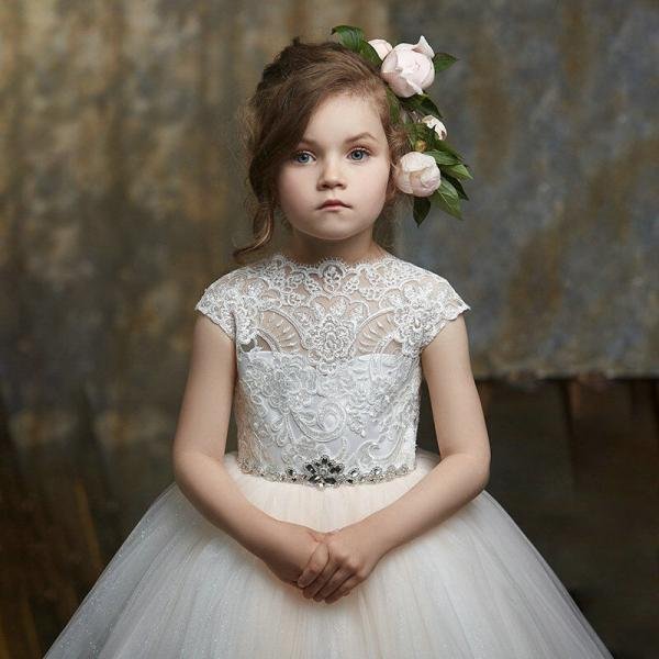 white lace flower girl dress 1134001