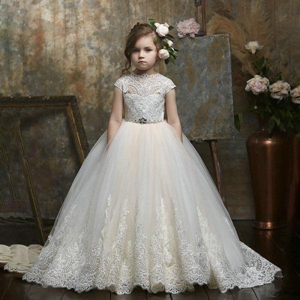 white lace flower girl dress 1134004