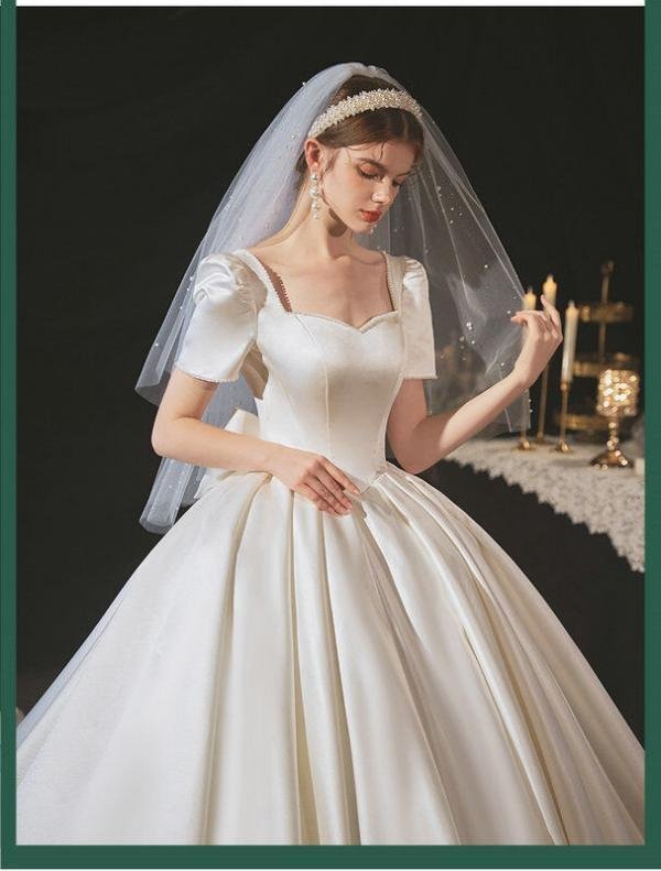 satin ball gown wedding dress 1157-007