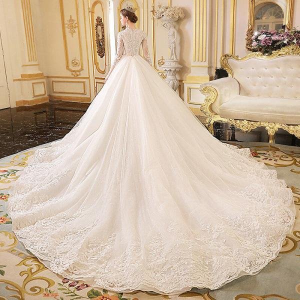 long sleeve lace wedding dress 1192-004