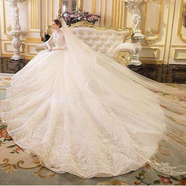 long sleeve lace wedding dress 1192-006