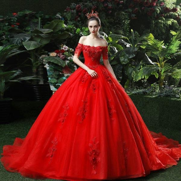 red princess wedding dress 1198-003