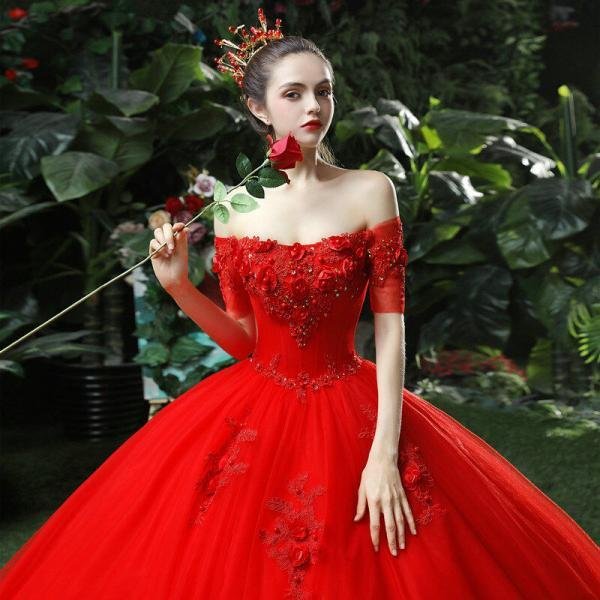 red princess wedding dress 1198-006