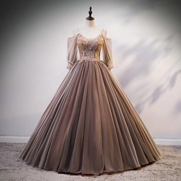 light brown quinceanera dress 1214-006