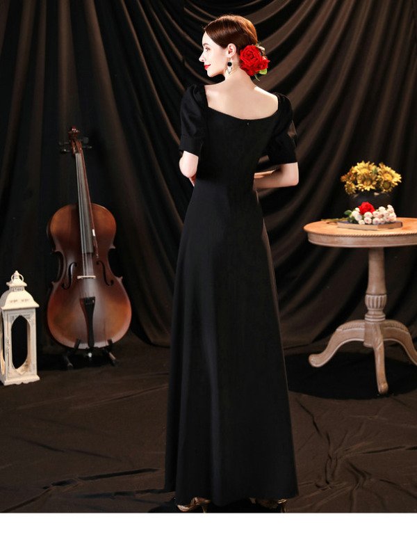 black satin dress 1263-002