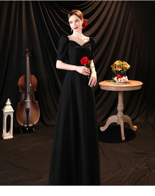 black satin dress 1263-004