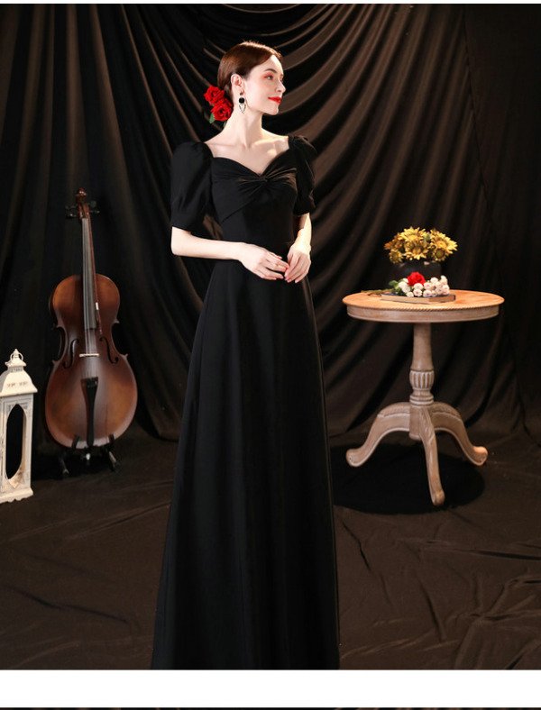 black satin dress 1263-006