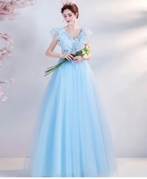 Blue Mirrors Evening Celebrate Long Train Dress Prom Birthday Outfit  Birthday Sexy Costume Club Dress lanjing - AliExpress