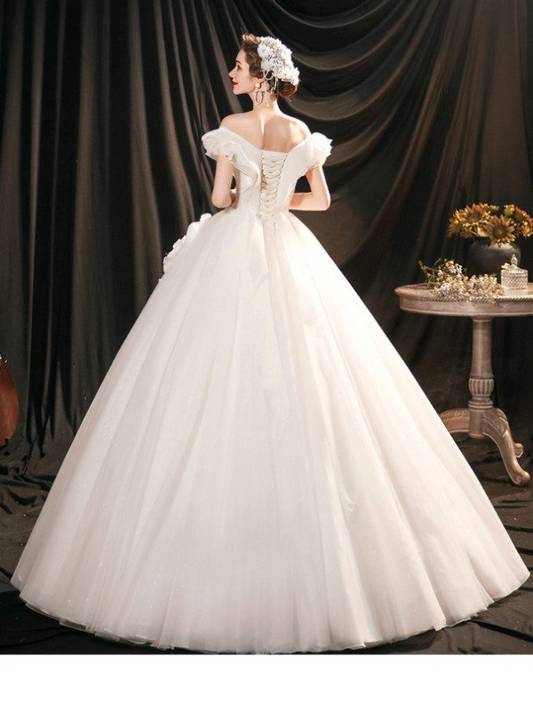 off the shoulder ball gown wedding dress 1267-006