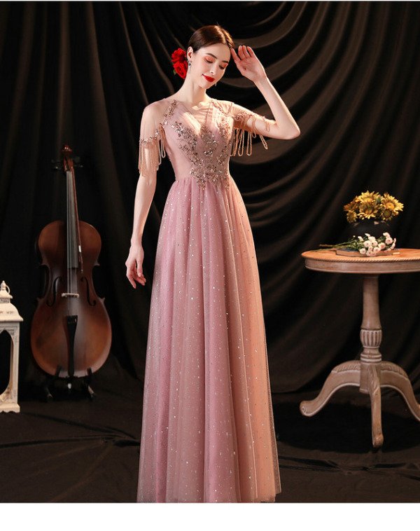 pink prom dress long 1250-002