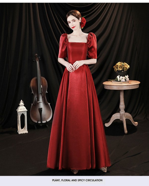red satin prom dress 1275-005
