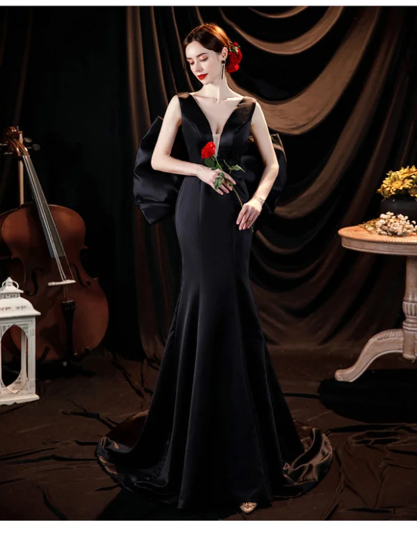 black mermaid formal dress 1281-003