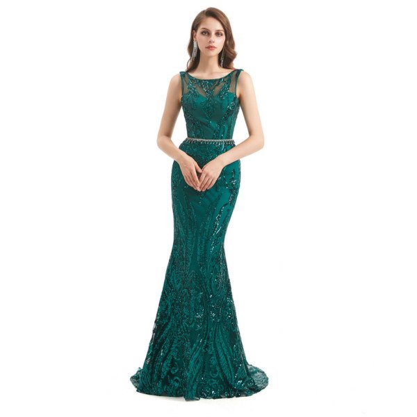 dark green prom dress 1318-001
