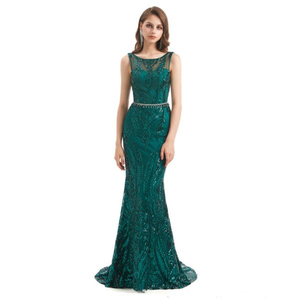 dark green prom dress 1318-002