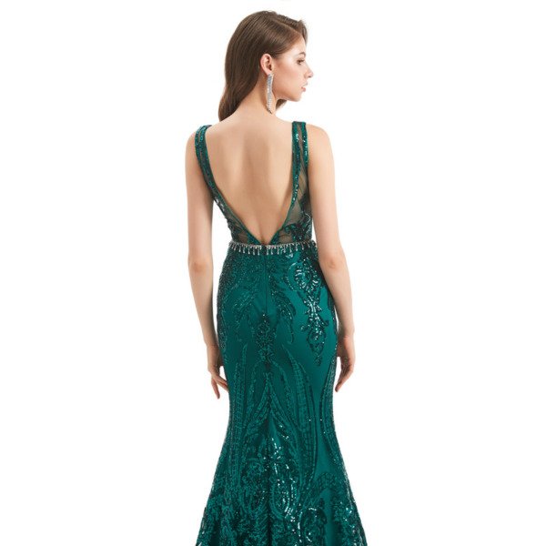 dark green prom dress 1318-007