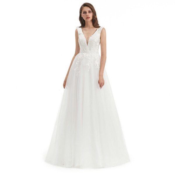 sleeveless wedding dress 1326-003