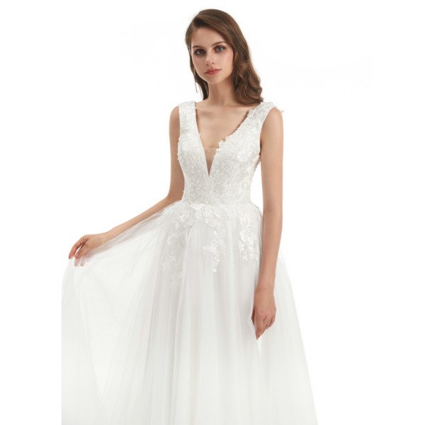 sleeveless wedding dress 1326-008