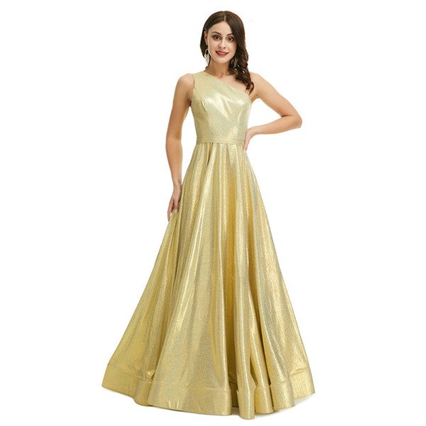 gold prom dress with slit 1361-003