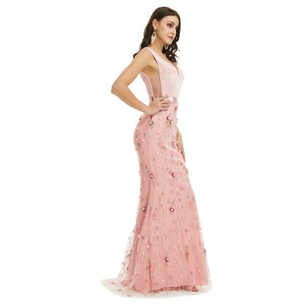 pink floral prom dress 1348-002