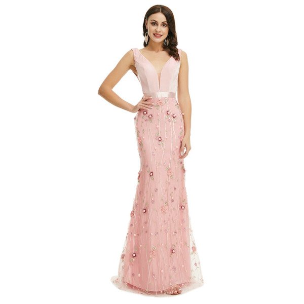pink floral prom dress 1348-003