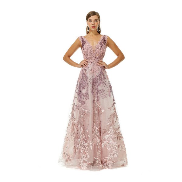 pink lace prom dress 1638-002