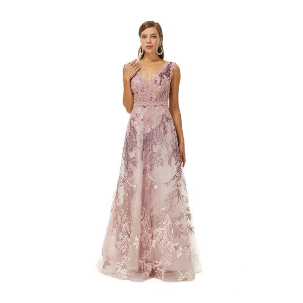 pink lace prom dress 1638-003