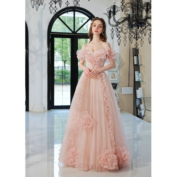baby pink prom dress 1373-006