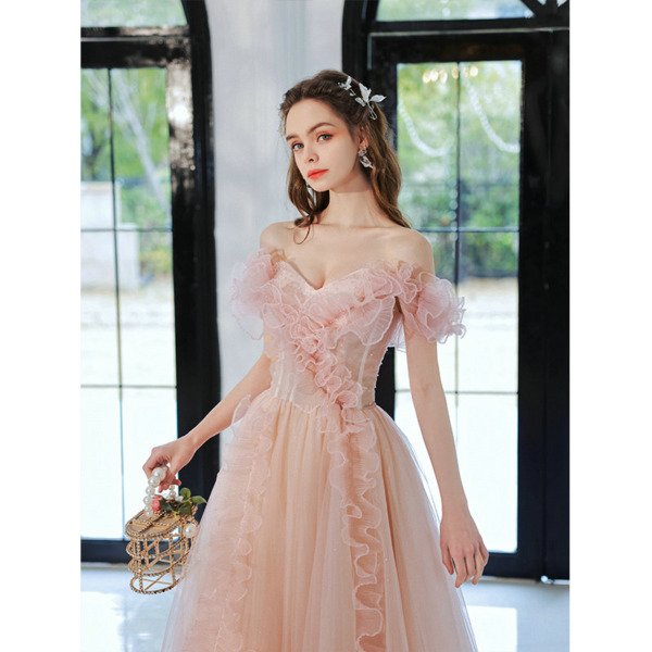 baby pink prom dress 1373-007