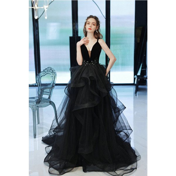 black formal dresses long 1376-001