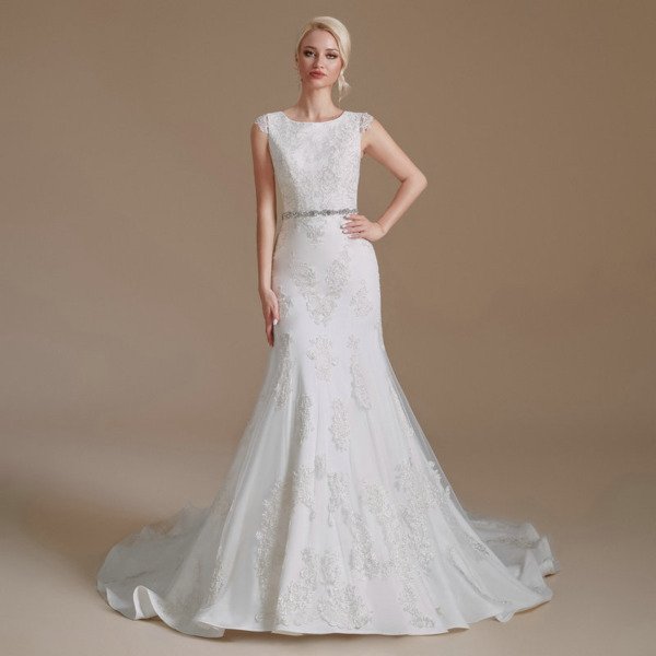 mermaid lace wedding dress 1395-001