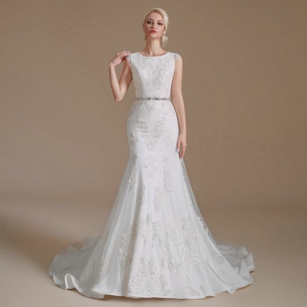 mermaid lace wedding dress 1395-002