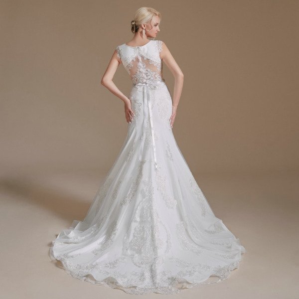 mermaid lace wedding dress 1395-006