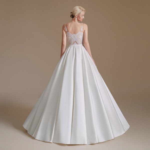 satin ball gown wedding dress 1389-005