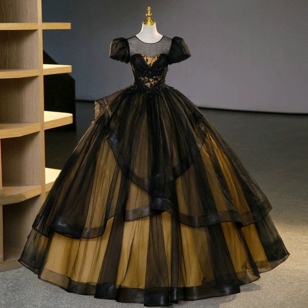 black and yellow ball gown-1454001