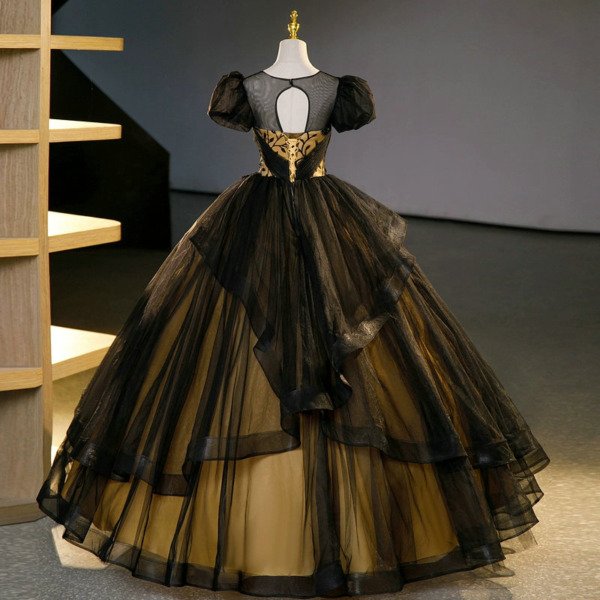 black and yellow ball gown-1454002