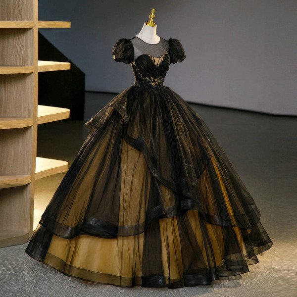 black and yellow ball gown-1454006