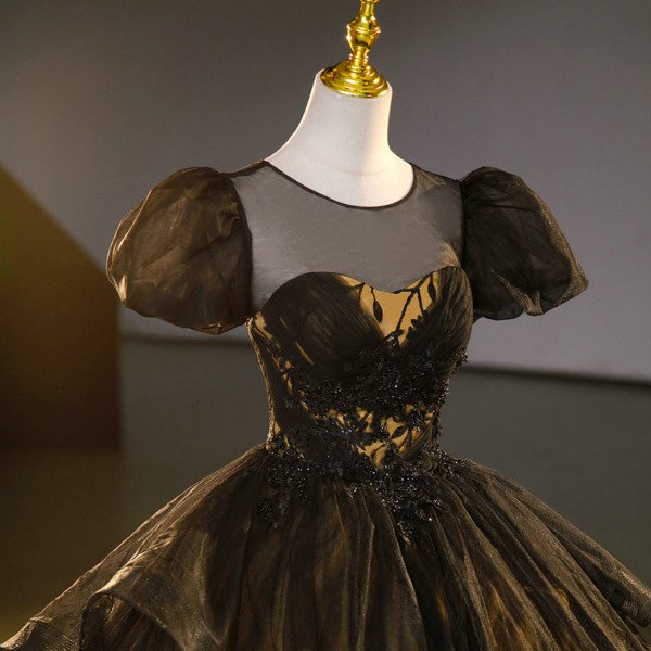 black and yellow ball gown-1454007